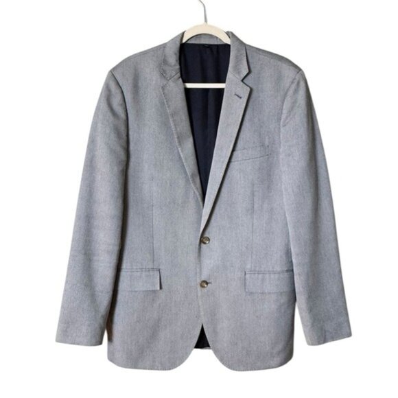 J Crew Ludlow Tessuti Carpini Blazer 42L Italy Jacket Quiet Luxury Beachy Grey - Picture 1 of 12